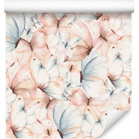 Papier peint papillons pastel pour salon et chambre 50x1000 cm (1/5)