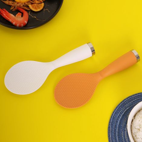 Cuillère À Riz - Plastique Non Adhérent - Se Tient Droite Sur Table - Accrochable - Pour Cuisine Domestique - 1 Pièce - Orange (1/5)