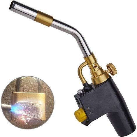 Torche Au Propane MAPP, Barbecue à Souder au Chalumeau Propane Chalumeau à Souder Pour Plomberie Robuste avec Allumage Piézo pour le Soudage Décapage Peinture Bouteilles, Gaz non Incluses (1/5)