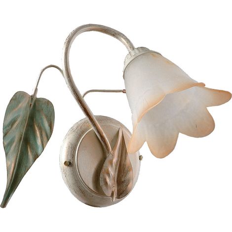Applique 1xE14 Montatura Anticata Vetro Bianco Sfumato Ambra E-Energy Giulia (1/2)