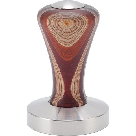 Tasseur à café 58 mm, manche en bois, base en acier inoxydable, marteau à poudre plat coloré (1/4)