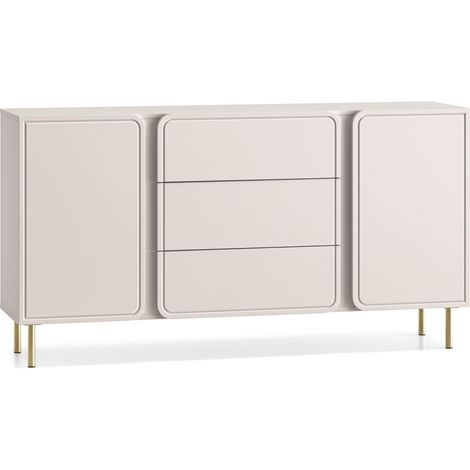 Selsey Loppa – Sideboard 2-türig mit 3 Schubladen, Kaschmirbeige, 160 cm