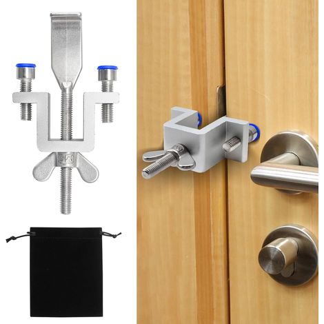 Verrou de porte portable Serrure de sécurité améliorée pour hôtel, chambre à coucher, casier avec double réglage de l'écrou en acier inoxydable (1/4)