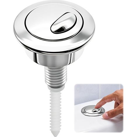 Bouton Poussoir Double Chasse d'Eau WC Argent pour Optima 49(38 à 42 mm) (1/5)