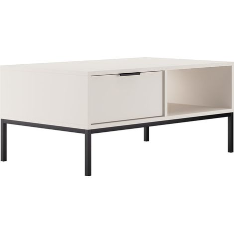 Mesa de centro 100 cm Seattle Blanco Patas negras (1/4)