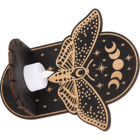 Bougeoir en bois suspendu, décoration LED, bougeoir animal, présentoir en cristal pour la méditation et la décoration intérieure (1/5)