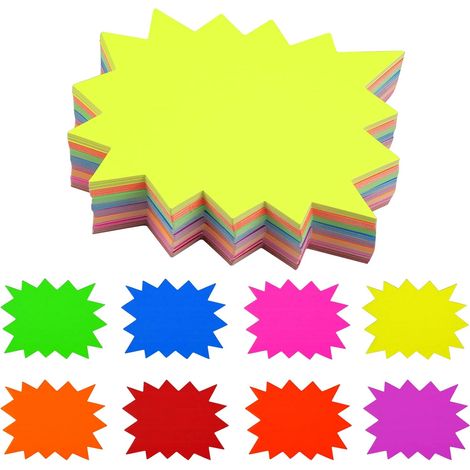 160 etiquetas de precio de papel de 16x12,4 cm, 8 colores, para tiendas minoristas, supermercados y mercados.