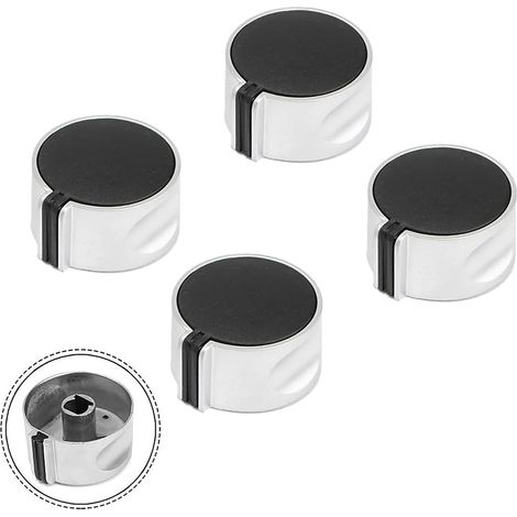 Bouton de commande de plaque de cuisson à gaz, 4 boutons de commande de gaz, bouton de commande universel en zinc, bouton de commande de plaque de cuisson à gaz (1/5)
