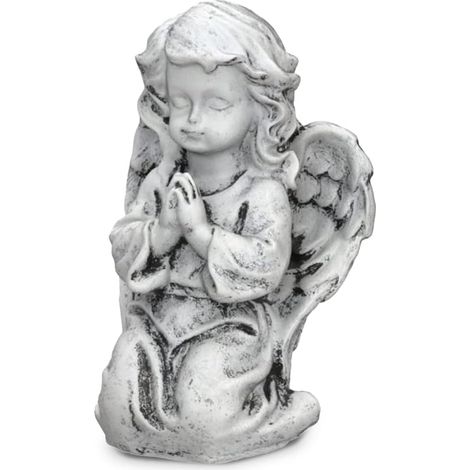 Ange priant en résine blanche, statuette décorative pour, résistante aux intempéries, sculpture de deuil pour tombe, symbole d'espoir (1/5)