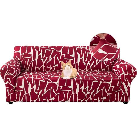 Housse de Canapé Extensible 3 Place Couverture Canapé avec Accoudoirs Résumé Bordelais 190-230cm (1/5)