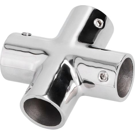 Raccord Main Courante Bateau 4 Voies Inox 316 Diametre 22mm/7/8 Pouce Connecteur Tube Robuste, Fixation Garde Corps Quincaillerie Marine Pour Yacht Navire (1/5)