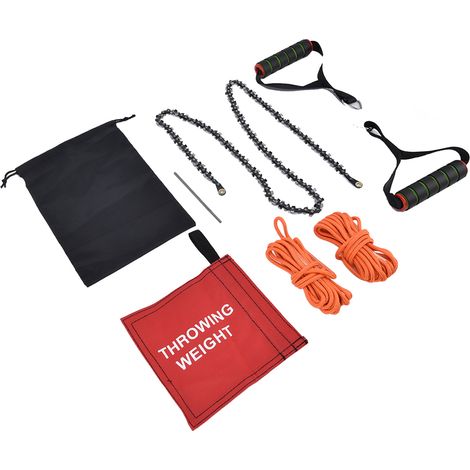 Scie à chaîne symétrique à denture complète de 48 pouces, scie à chaîne manuelle pour l'exploitation forestière en extérieur, scie d'élagage pour branches hautes, adaptée au camping, à la chasse et au (1/5)