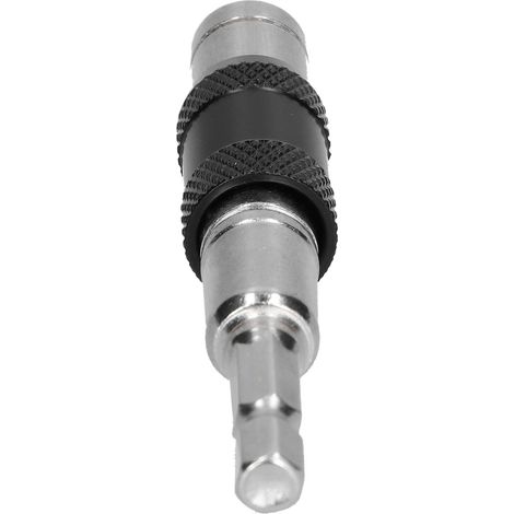 Porte-embout hexagonal en acier au chrome-vanadium, rallonge multi-angles autobloquante pour perceuse et tournevis électrique (argent/noir) (1/5)