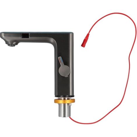 Robinet intelligent chromé avec capteur automatique et affichage numérique, mitigeur sans contact eau chaude et froide pour lavabo salle de bain, robinetterie moderne hygiénique et pratique (1/3)