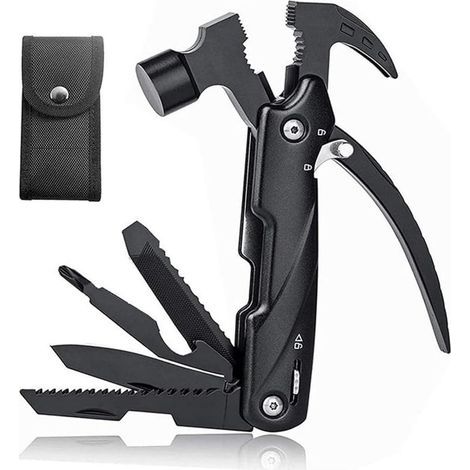 Klappmesser, 12-in-1 Multifunktionshammer, Edelstahl-Multitool für Outdoor-Aktivitäten, Camping und Wandern (1/5)
