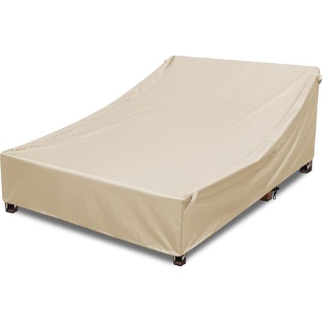 Doppelte wasserdichte Outdoor-Wohnzimmerabdeckung, 100 % 210D-Oxford-Gewebe, wetterfest, reißfest, UV-Schutz, Allwetter-Terrassenmöbelabdeckung für Lounge-Stühle, Lounge-Stühle, Schlafsofas, Beige (1/5)