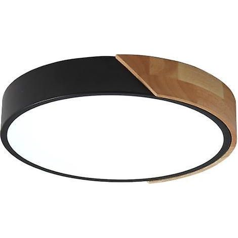 plafonnier Led 24w, Luminaire Led En Bois Et Mtal, Plafonnier Led Plat Et Rond Pour Chambre Salon Cuisine Sous-sol Balcon, Lumire Blanche Monochro (1/5)
