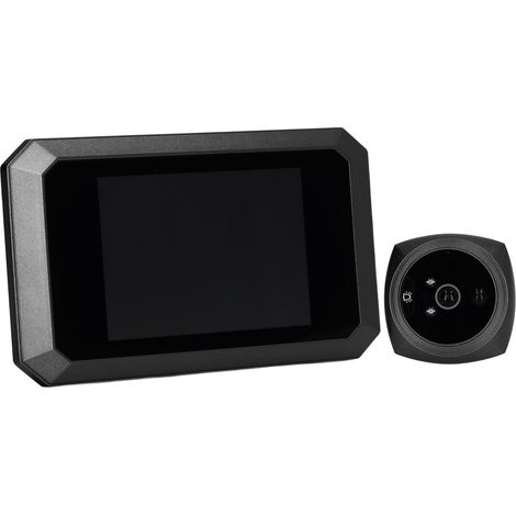 Kit de judas électronique intelligent pour porte, en alliage de zinc, avec écran HD, caméra 2 MP 3800 mAh 720p et sonnette noire. (1/5)