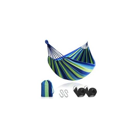 Hamac extérieur Double Coton Jardin, Hamac Toile adapté pour Porche, Voyage, Camping (1/4)