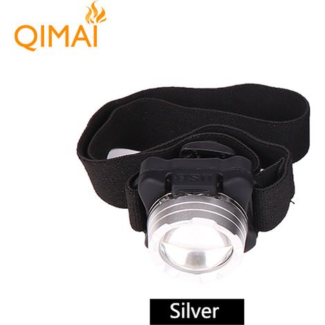 Lampe frontale argentée, rechargeable par USB, type bandeau, idéale pour la pêche nocturne et le cyclisme en extérieur, éclairage étanche (1/3)