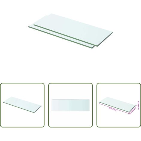 Wandregal - Regalböden 2 Stk. Glas Transparent 50x15 cm (1/5)