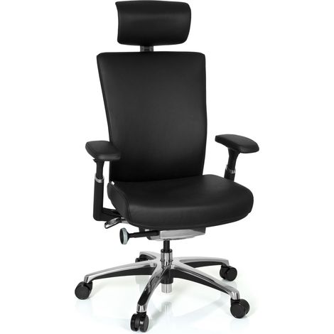 Bürostuhl NOVA Leder schwarz hjh OFFICE (1/5)