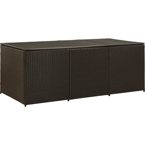 Maison Exclusive - Boîte de rangement de jardin résine tressée 180x90x70 cm marron (1/5)