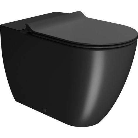 PURA WC combiné, siphon en S/siphon en P, Swirlflush, 36x63cm, noir double mat (1/2)