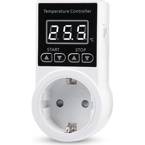 Beijiyi – Prise de thermostat numérique étanche – Contrôleur de température 10A 100-240V – Précision ±1% pour serres et incubateurs