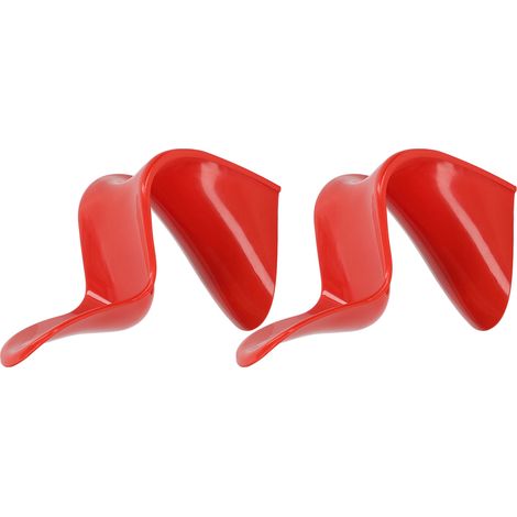 Deux chaises miniatures à l'échelle 1:6, style décontracté et mignon, kit de bricolage en plastique, 14 x 9 x 8 cm, jouet pour maison de poupée, décoration, rouge. (1/5)