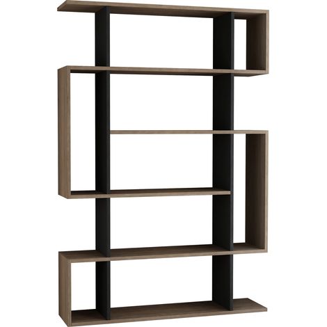 Cotecosy – Bibliothèque murale moderne Mito – Chêne – Dimensions 110x25,5x161 cm – Charge 25 kg par étagère – Fixation murale possible (1/7)
