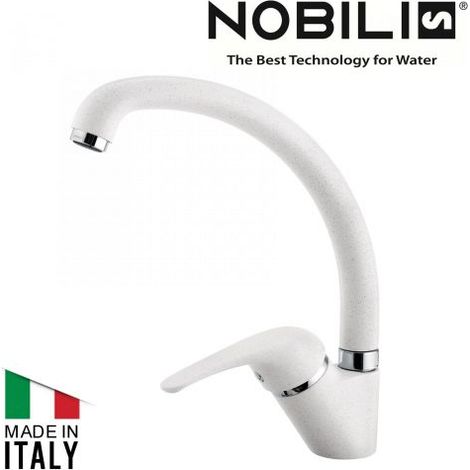 MISCELATORE RUBINETTO LAVELLO CUCINA NOBILI SERIE HERA GRANITO BIANCO (23876)