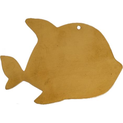 Déco Murale Poisson en Laiton Métal Fixation Murale ou Suspension pour Salon, Chambre, Bureau Taille 9 x 7 cm Couleur Doré (1/3)