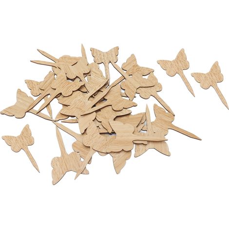 Lot de 30 pancartes décoratives en bois, étiquettes en bambou pour plantes, marqueurs de jardin, piquets paysagers (Modèle JM00482) (1/5)