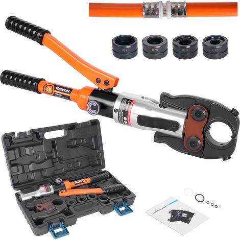 Pince à sertir, outil de sertissage hydraulique avec mâchoires de sertissage, contour en U 16-20-25-32 Jeu d'outils de sertissage, pour tube composite avec raccords en U. (1/5)