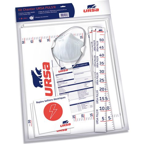 Kit chantier URSA PULS'R – Cartouche de rechange pour masque de protection – Pour chantiers humides – 4 piges de mesure d’épaisseur