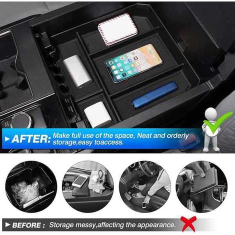 Available in two colors: Black Material: ABS Dashboard storage box + armrest storage box suitable for... (1/5)