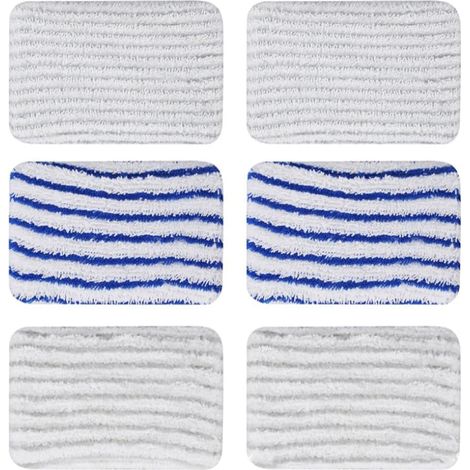 6 Mikrofasertücher für Dampfreiniger, grau und blau, waschbar und wiederverwendbar, zur gründlichen Reinigung von Fliesen- und Parkettböden (1/5)