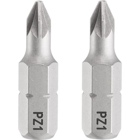 2pcs PZ1 Embout de Tournevis 1/4" Tige Hexagonale 25mm/1" Longueur Magnétique Phillips Fendue Acier S2 Embout de Tournevis (1/5)
