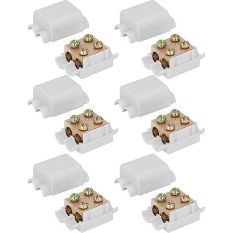 6PCS Bornier Electrique 16mm² Connecteur Séparateur de Fil 1000V 100A Haute Puissance M3 Filetage Conception Fendue Connecteurs Rapides pour Connexion de Fil électrique 2.5‑16mm² (1/5)