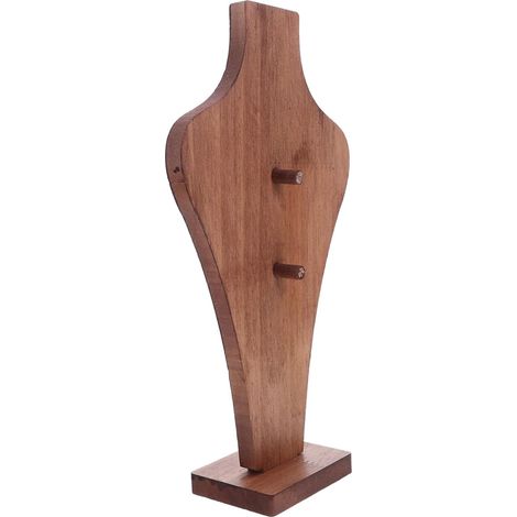Wooden Vase Shaped Necklace Display Holder Stable Jewelry Bust Stand Necklace Showcase Rack For Retail And Home Organization (1/5)