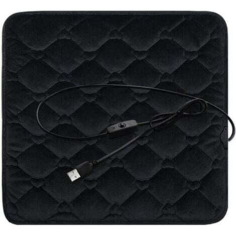 Coussin de siège de voiture chauffant USB, coussin chauffant électrique 5V, housse chauffante antidérapante pour chaise, chaise de bureau chaude d'hiver, canapé de maison (1/4)