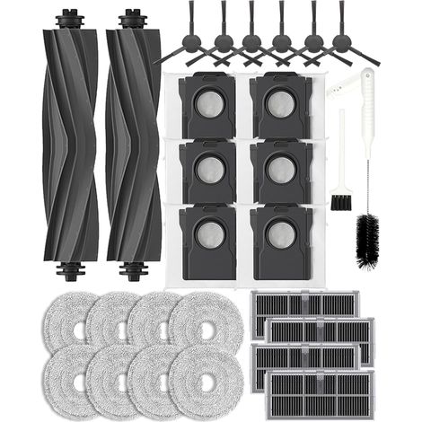 Set di ricambio da 28 pezzi per Dreame L40s Ultra AE/CE/L10s Pro Ultra Heat/X30 Ultra/Mova E30 Ultra/L10s Ultra Gen 2, accessori: 2 spazzole principali, 4 filtri, 6 sacchetti per aspirapolvere (1/5)