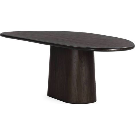 Table de salle à manger ovale en frêne fumé - fumé (1/5)
