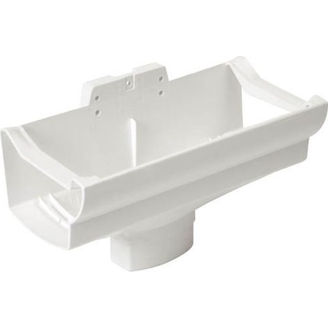 Nicoll – Raccord pour gouttière PVC à coller 56x90 – Naissance centrale Ovation blanche – Équipée de nervures brise-jet pour écoulement optimal