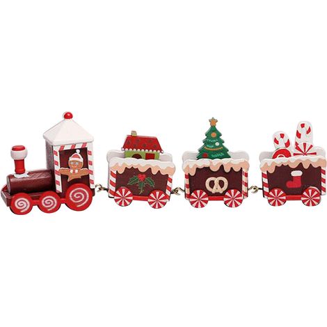 Décoration De Noël En Bois Train Festif Mignon Pour Fenêtre Et Bureau (1/5)