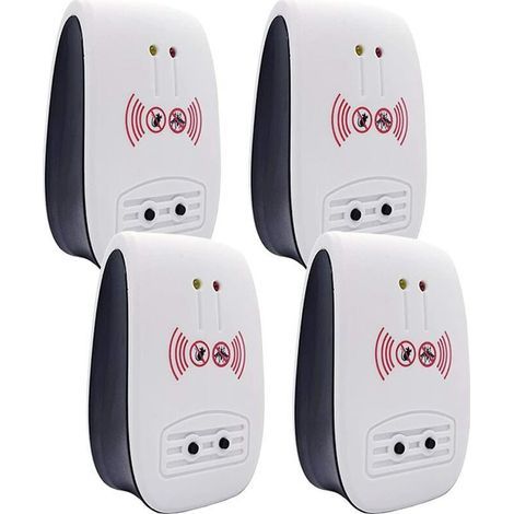 4 Packs Répulsif Ultrasons, Intérieur Electronique Ultrasonic Pest Repeller pour Insectes, Moustiques, Souris, Fourmis, Cafards - (Mise à niveau, prise standard européenne), Ensoleillé