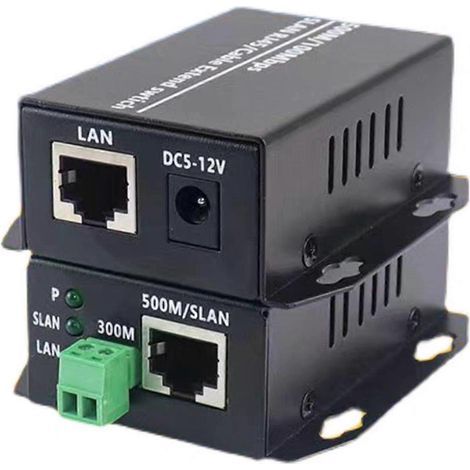 Convertisseur Ethernet sur paire torsadée - Rallonge Ethernet noire (1/5)
