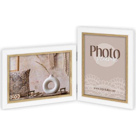 ZEP Doppia cornice Ayas 2 foto 13 x 18 cm verticale e orizzontale, BIANCO E MARRONE, CV437 (1/3)