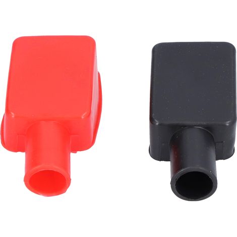 2pcs Capuchons de bornes de batterie en caoutchouc, protecteurs isolants pour pôles positif et négatif, embouts universels pour cosses, housses de protection. (1/5)